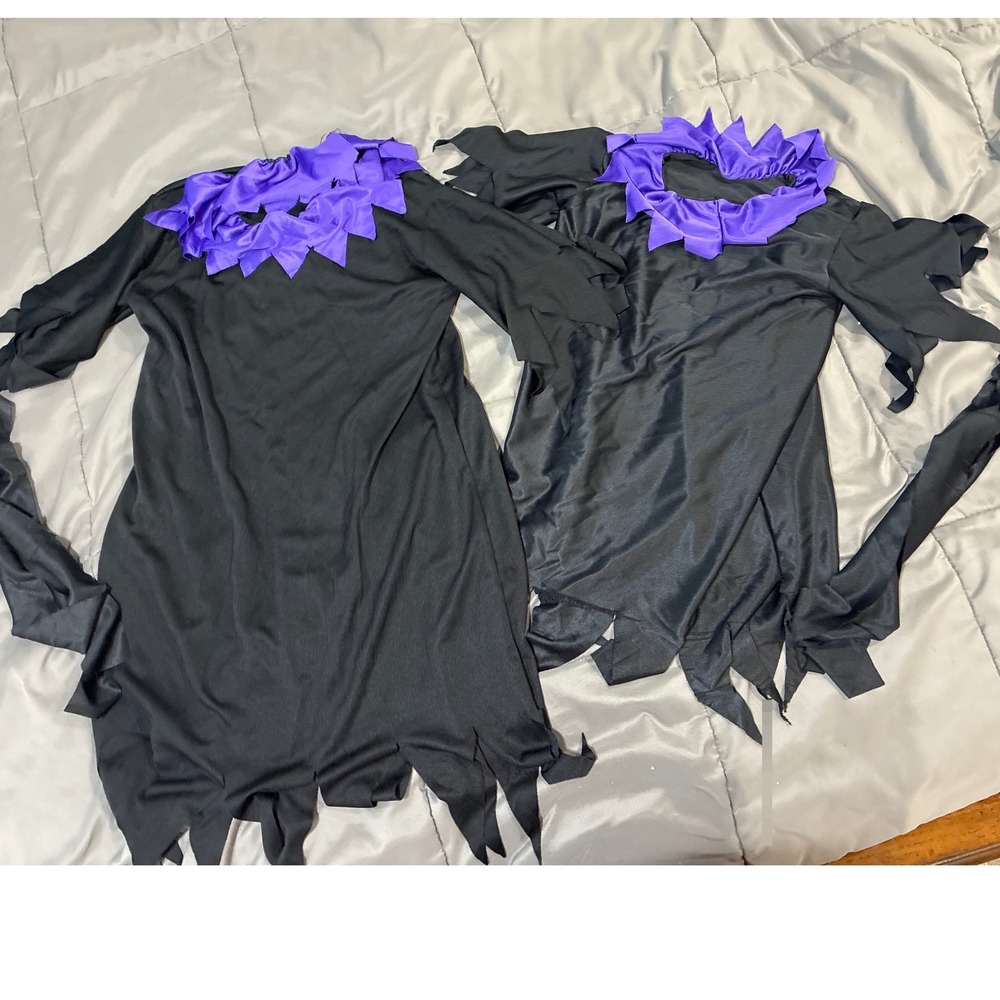 Rubies Kids Witch Costume Set of 2 Matching Black Purple Dresses Small Medium